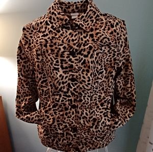 EUC Chico's Leopard Print Jacket - Women's Size 1